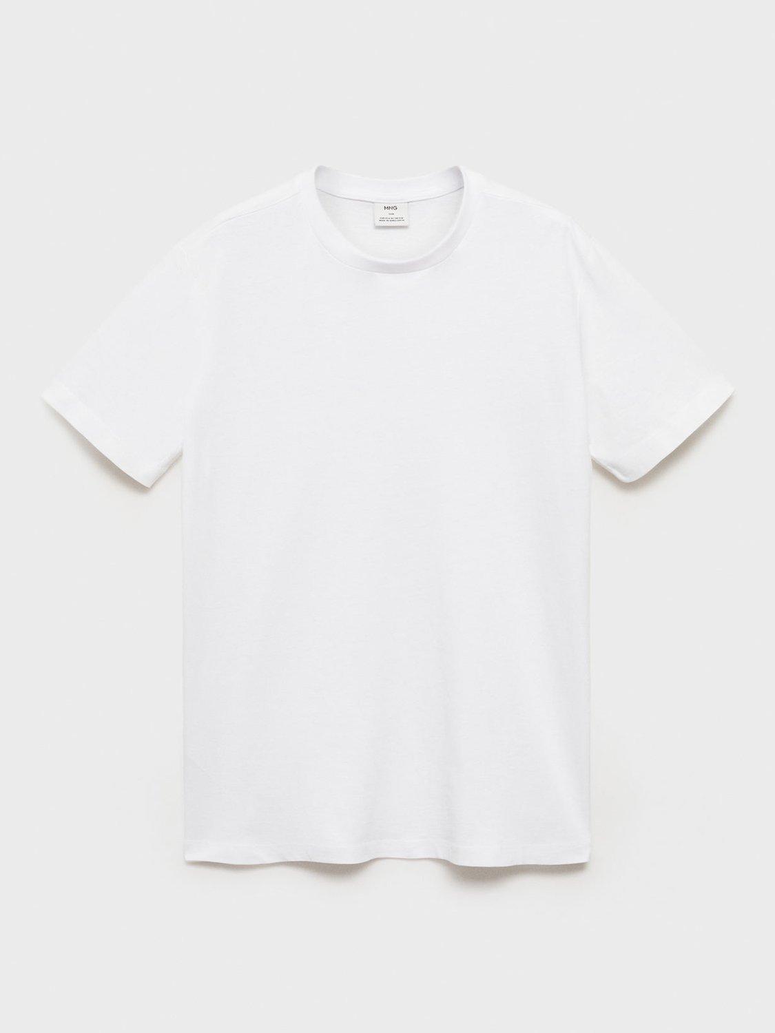 Product image 3 of 7, which shows Mango Cherlo Regular Fit Crew Neck Tee, White, L