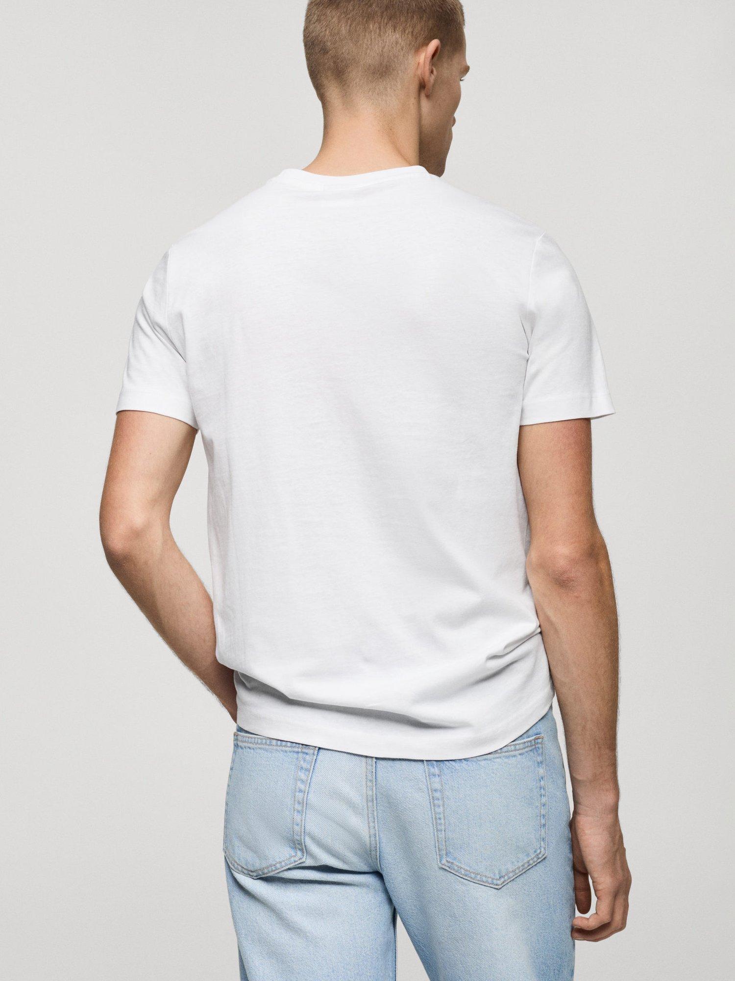 Product image 4 of 7, which shows Mango Cherlo Regular Fit Crew Neck Tee, White, L