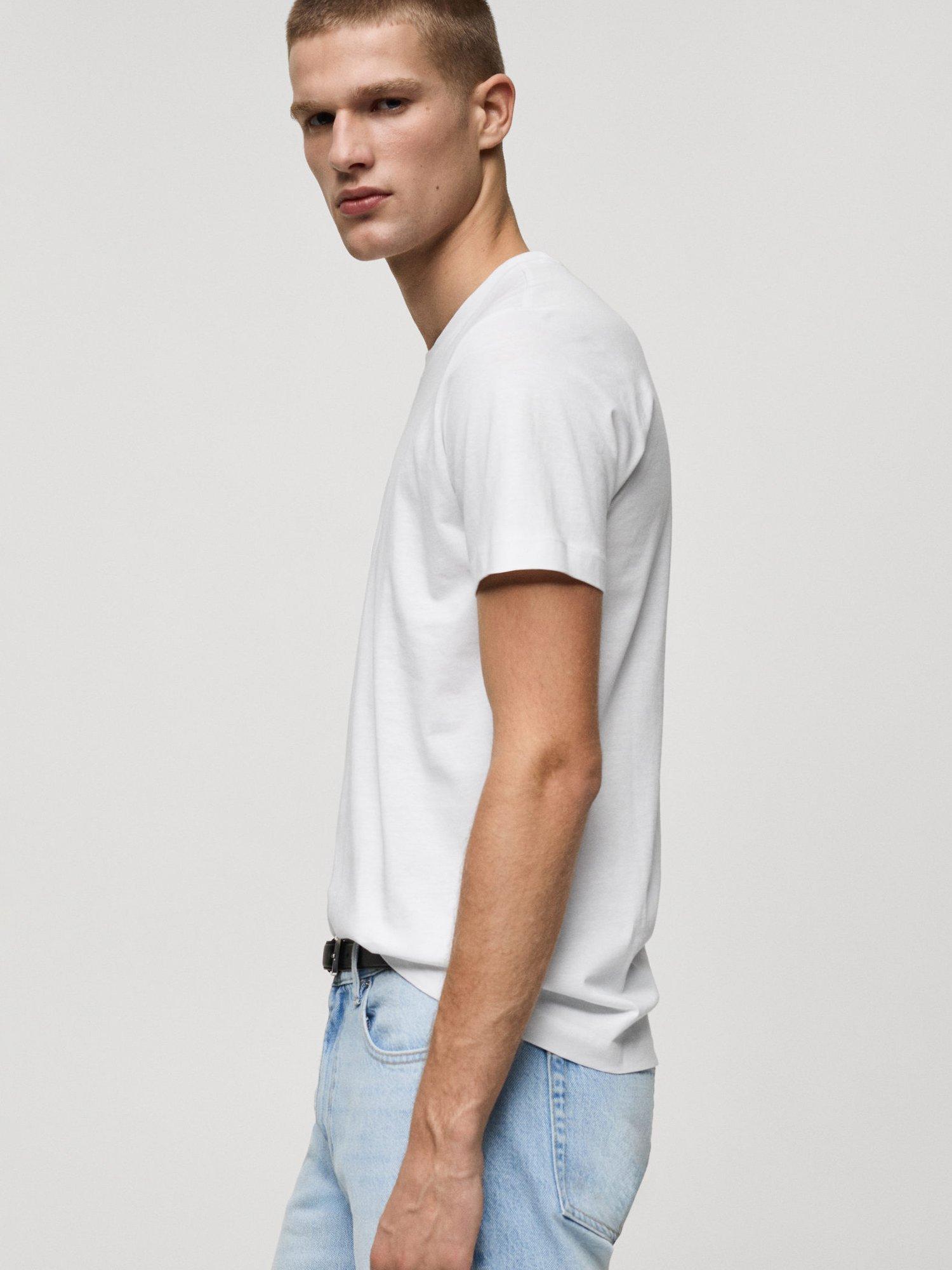 Product image 6 of 7, which shows Mango Cherlo Regular Fit Crew Neck Tee, White, L