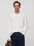 Mango Gareth Cotton Long Sleeve Tee, White