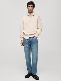 Mango Bola Collar Neck Sweatshirt - view 2, Light Beige
