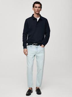 Mango Bola Collar Neck Sweatshirt - view 2, Navy