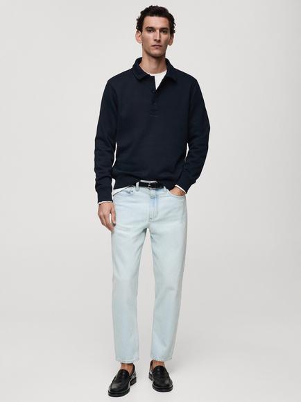 Mango Bola Collar Neck Sweatshirt - view 2, Navy