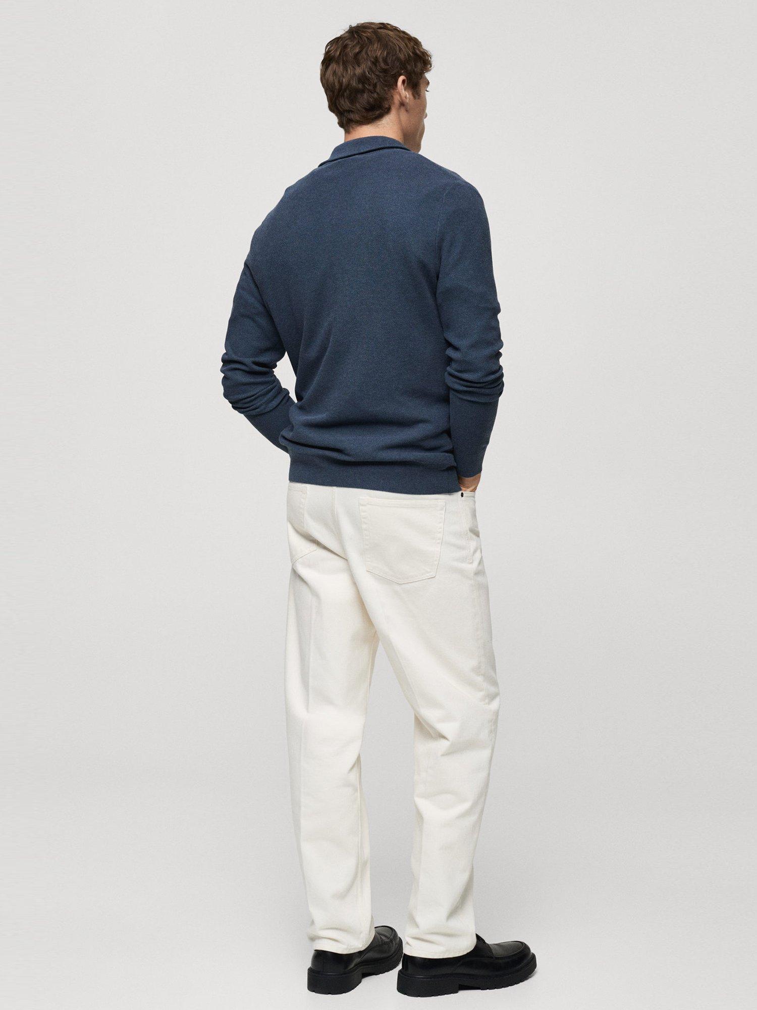 Product image 4 of 8, which shows Mango Ten Half Zip Jumper, Medium Blue, L