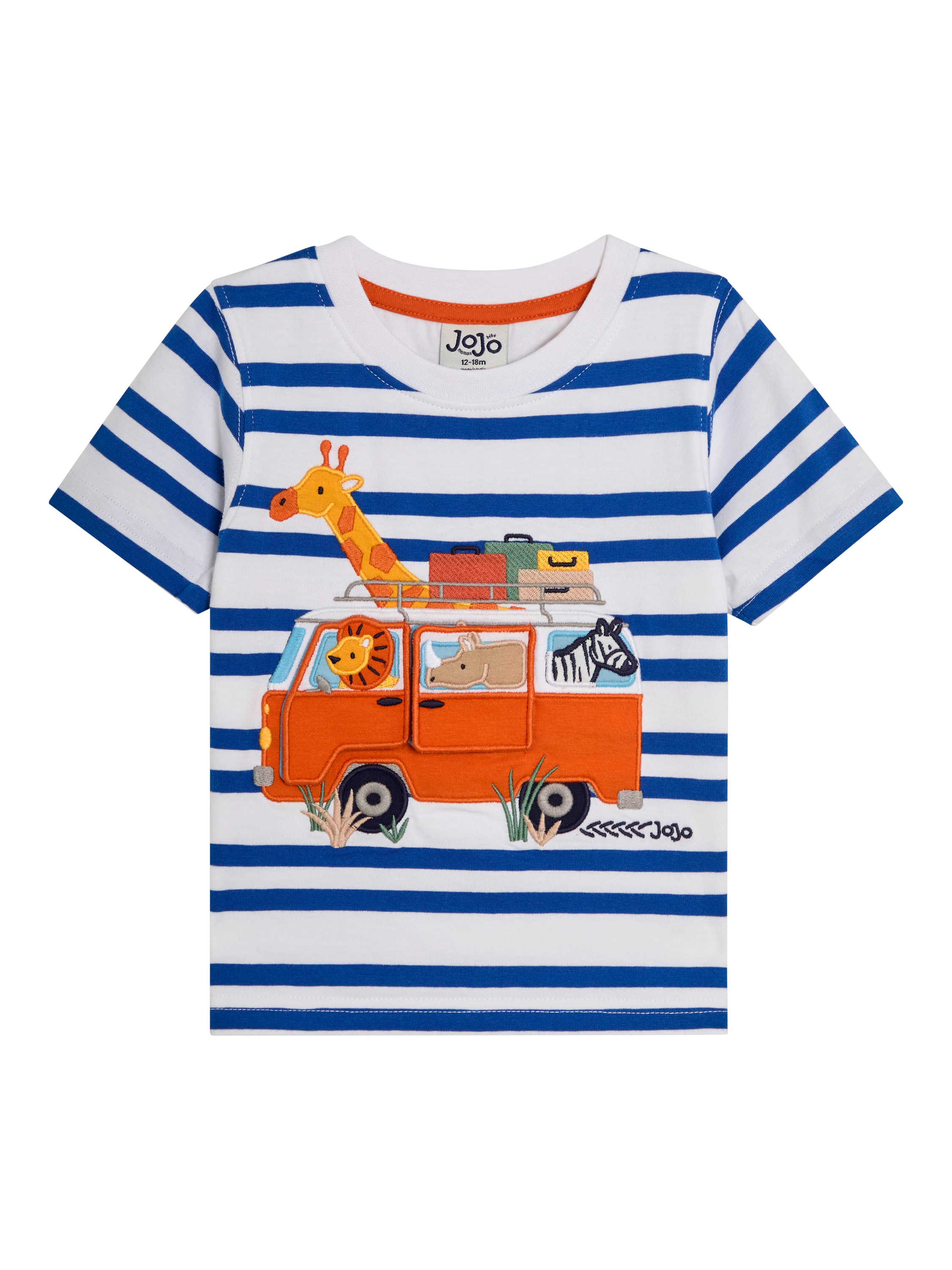 Product image 1 of 3, which shows JoJo Maman Bébé Kids' Safari Friends T-Shirt, Ecru, 5-6 years