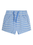 JoJo Maman Bébé Kids' Cotton Textured Gingham Shorts, Brown, Blue