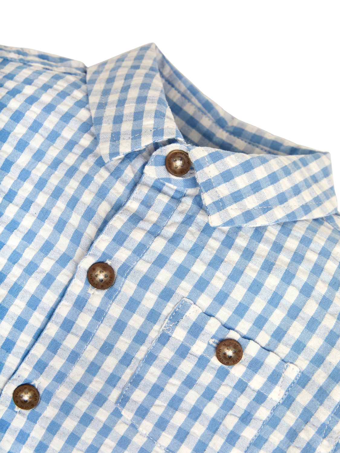 Product image 3 of 3, which shows JoJo Maman Bébé Kids' Gingham Shirt, Blue, 6-12 months