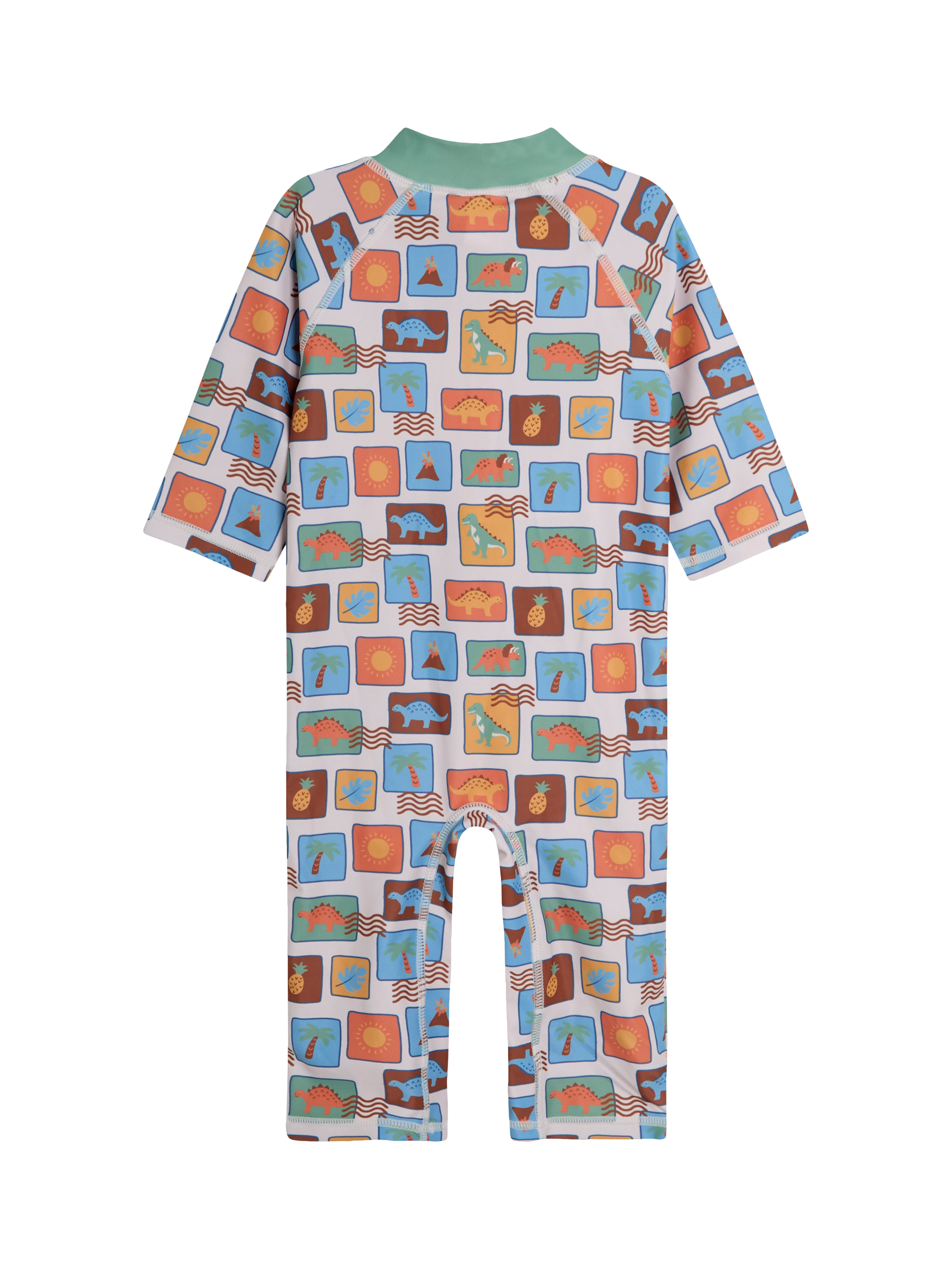 Product image 3 of 3, which shows JoJo Maman Bébé Kids' Dinosaur Sun Protection Suit, Multi, 6-12 months