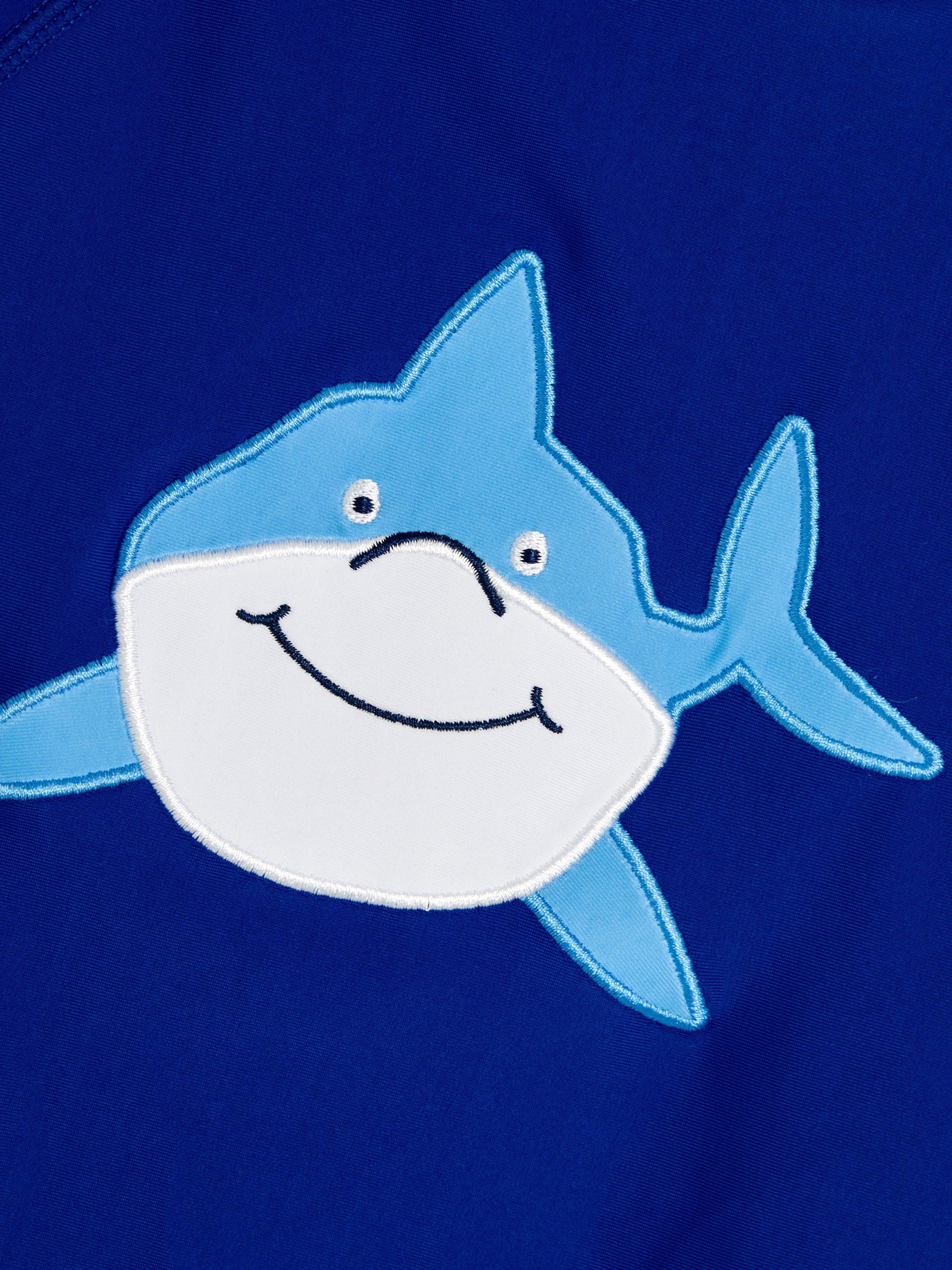 Product image 4 of 6, which shows JoJo Maman Bébé Kids' Shark 2 Piece Sun Pro Set, Blue/Multi, 6-12 months