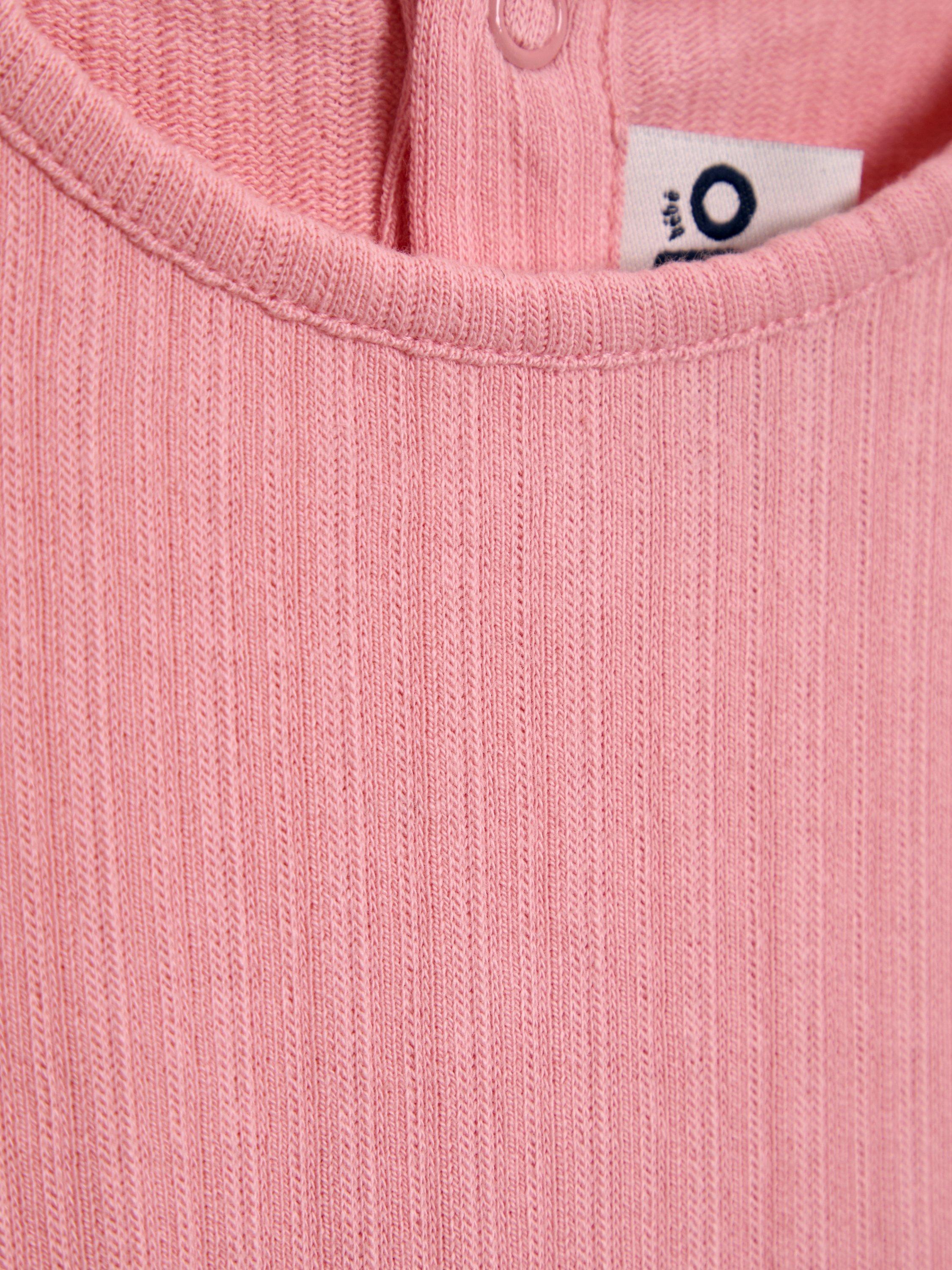 Product image 7 of 7, which shows JoJo Maman Bébé Kids' Cotton Plain & Cherry Print Tunic Tops, Pack of 2, Cream, 6-12 months