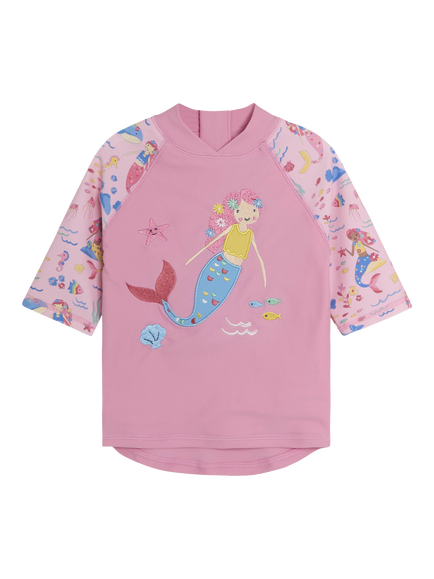 JoJo Maman Bébé Kids' Mermaid Swim Top & Shorts Set, Seaspray - view 2, Seaspray