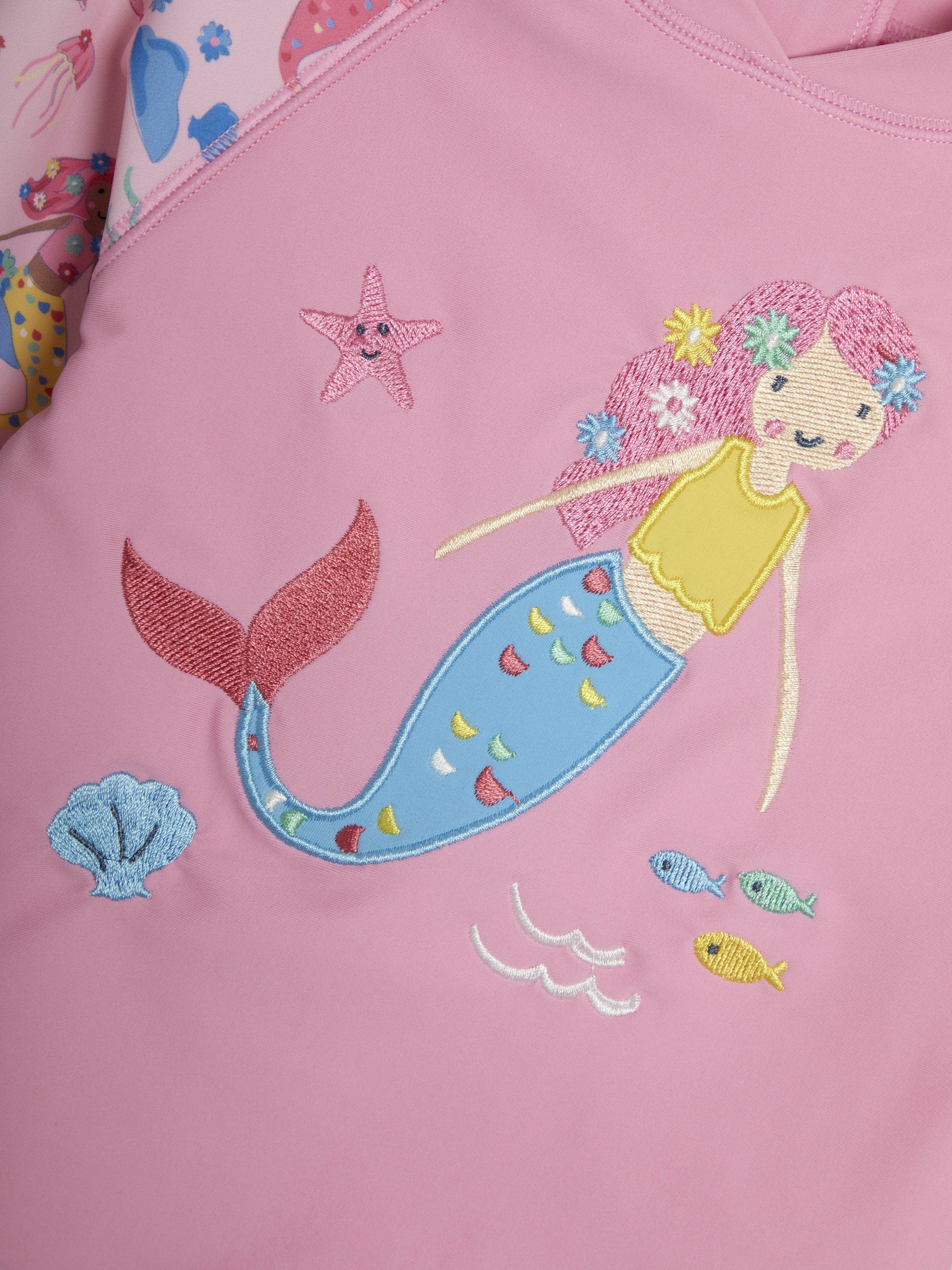 Product image 5 of 5, which shows JoJo Maman Bébé Kids' Mermaid Swim Top & Shorts Set, Seaspray, 2-3 years