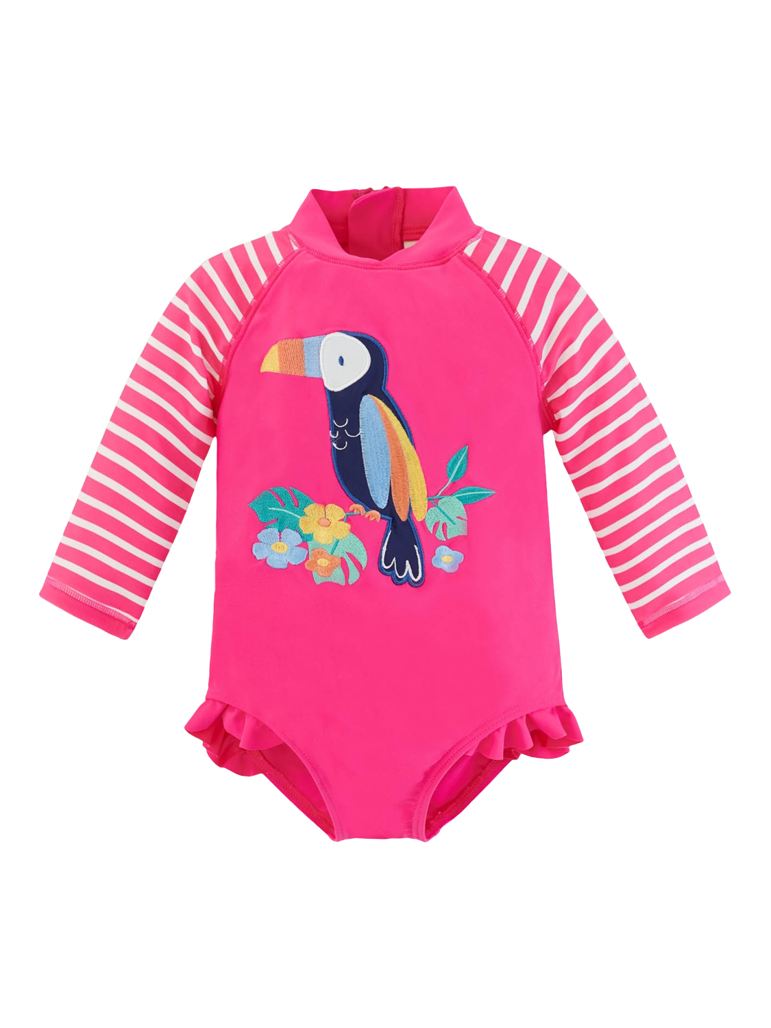 Product image 1 of 4, which shows JoJo Maman Bébé Kids' Long Sleeve Swimsuit, Toucan, 6-12 months