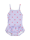 JoJo Maman Bébé Kids' Strawberry Swimsuit, Lilac/Multi