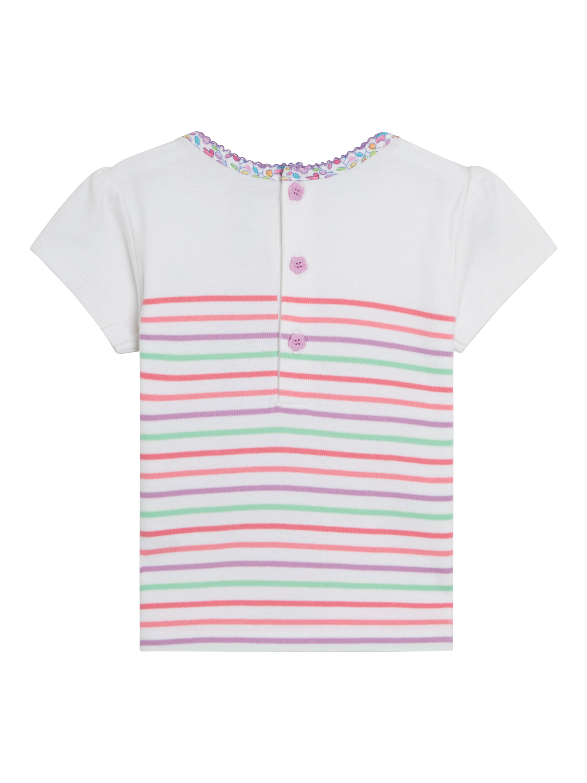 Product image 2 of 3, which shows JoJo Maman Bébé Kids' Cotton Flamingo Pocket Top, Coral/Multi, 6-12 months