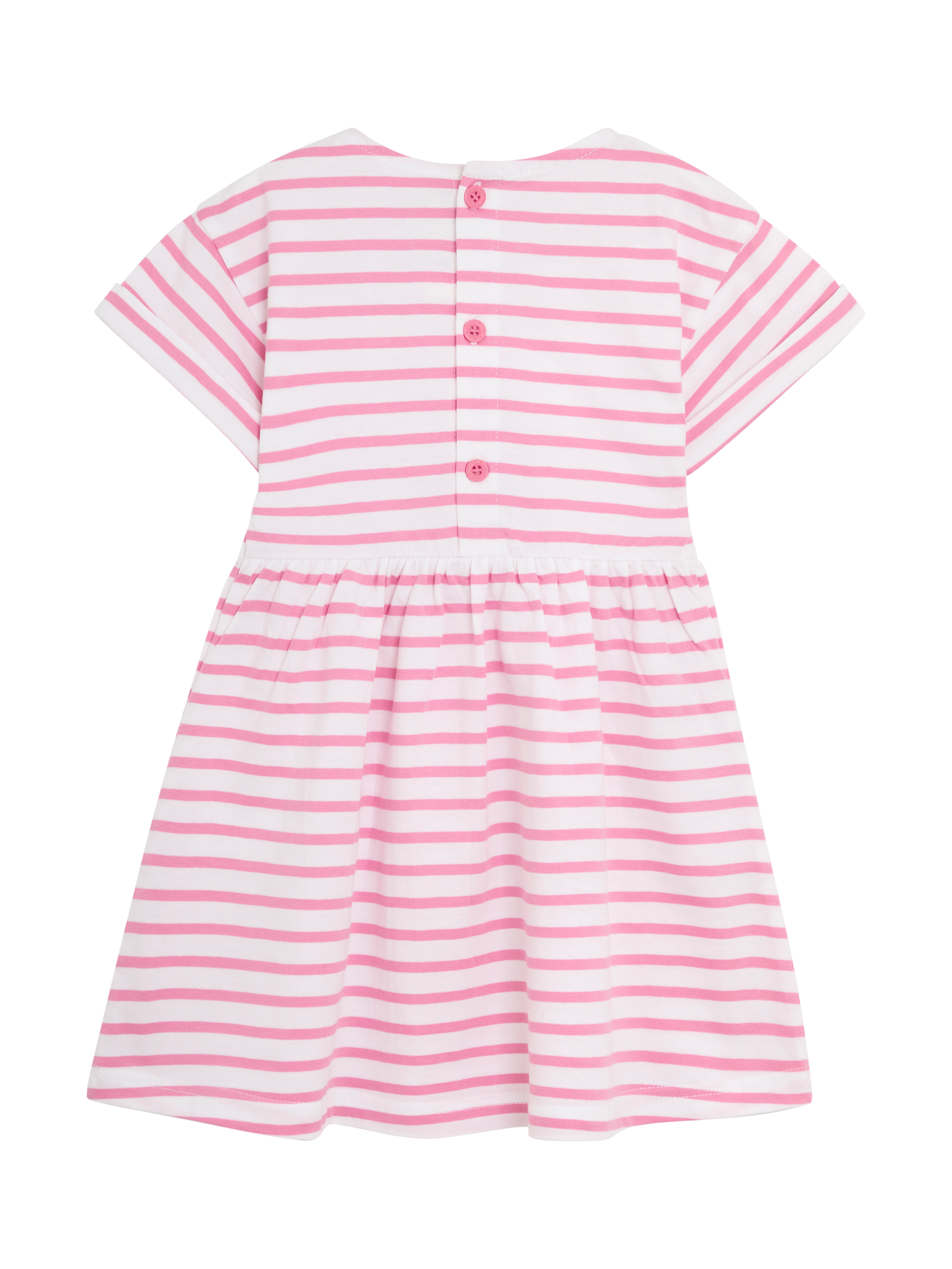 Product image 2 of 3, which shows JoJo Maman Bébé Kids' Mermaid Jersey Dress, Pink, 6-12 months