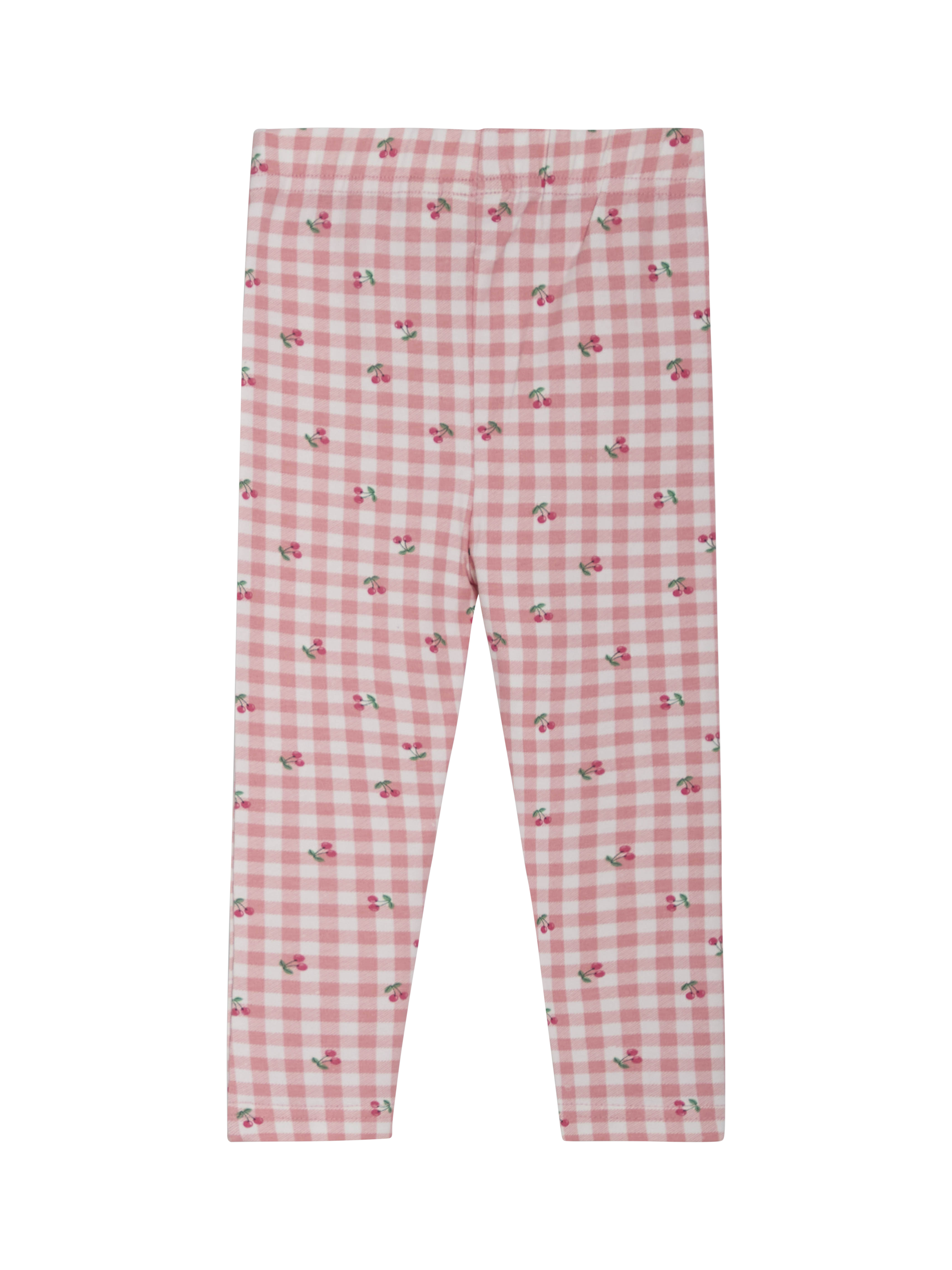 Product image 5 of 5, which shows JoJo Maman Bébé Kids' Cherry and Gingham Leggings, Pack of 2, Multi, 6-12 months
