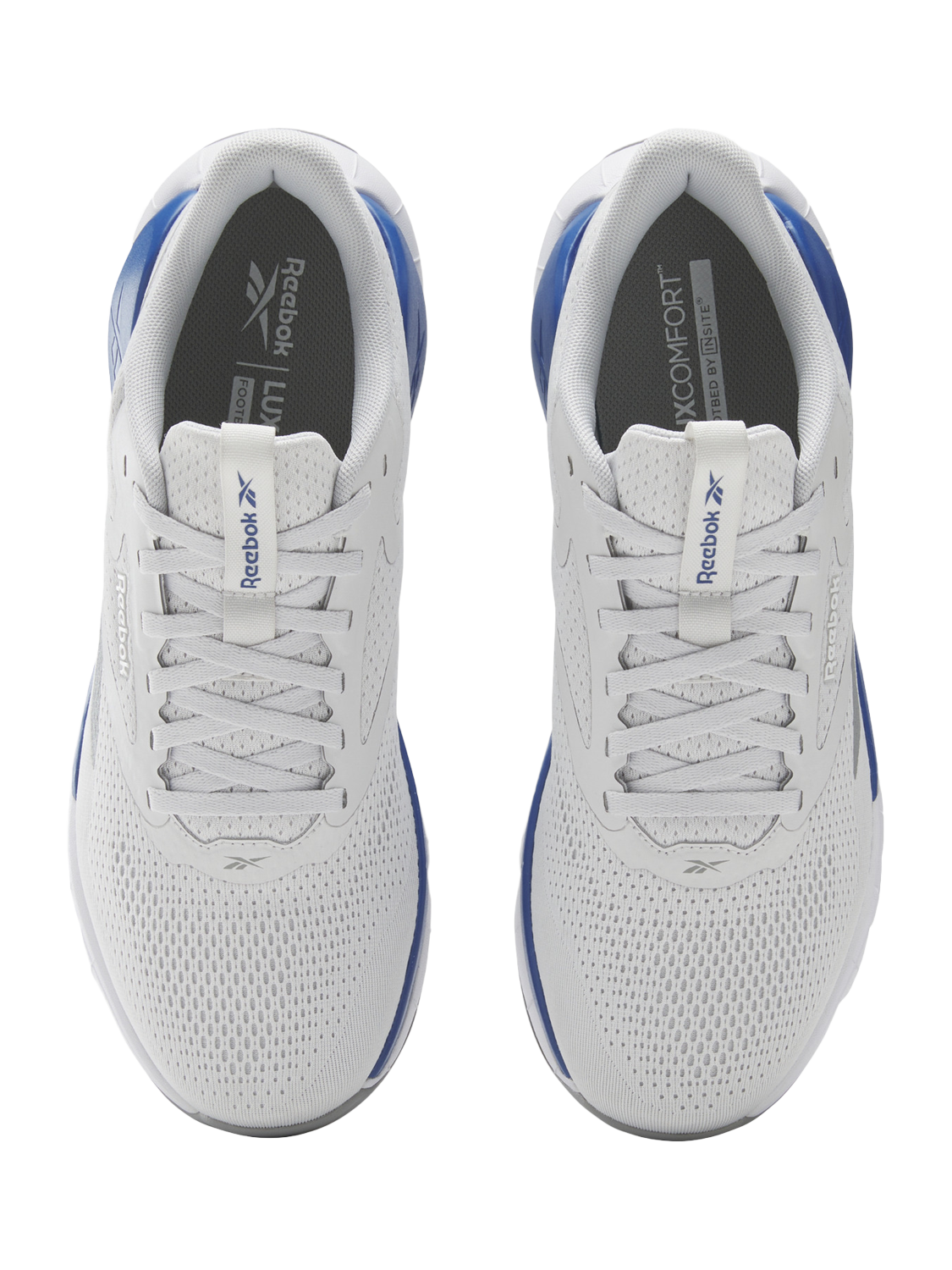 Product image 5 of 5, which shows Reebok Men's Duruflex Training Shoes, Grey/White/Blue, 7