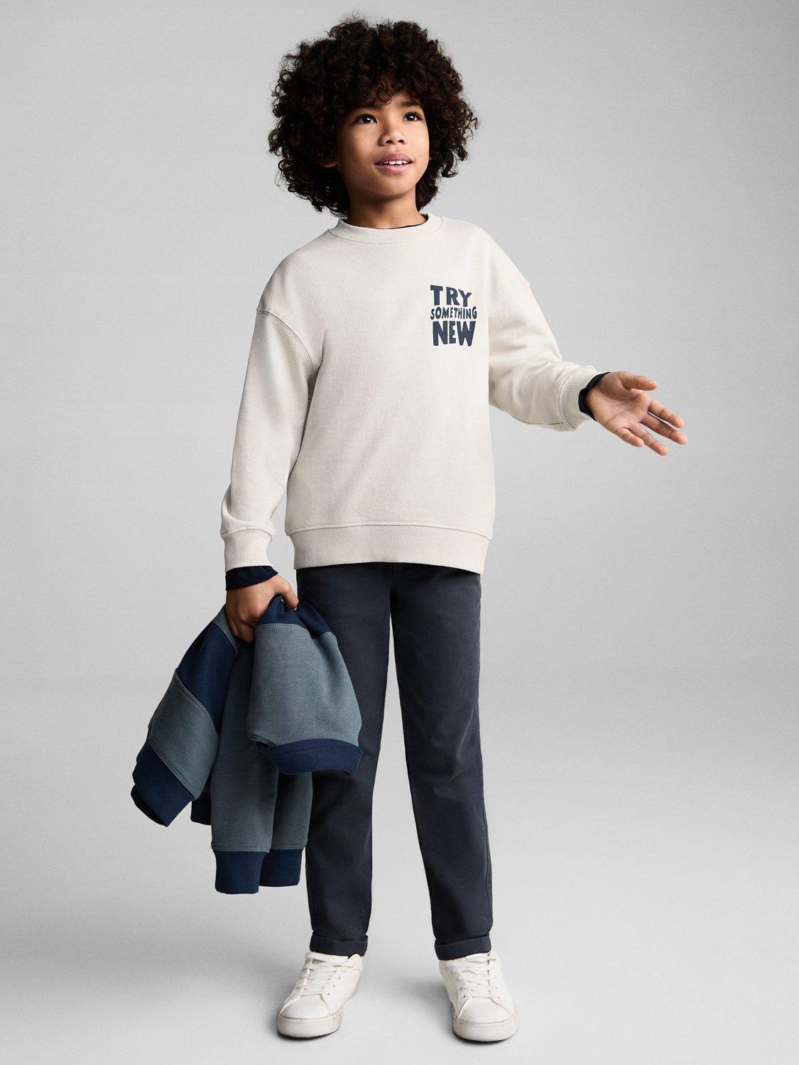 Product image 2 of 7, which shows Mango Kids' Berto Cotton Sweatshirt, Natural White, 11-12 years