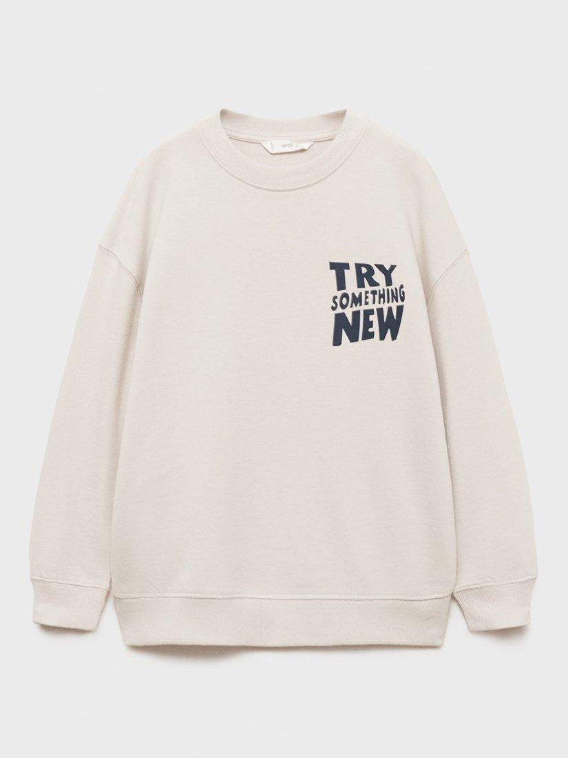 Product image 3 of 7, which shows Mango Kids' Berto Cotton Sweatshirt, Natural White, 11-12 years