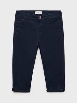 Mango Kids' Straight Fit Chino Trousers - view 2, Navy
