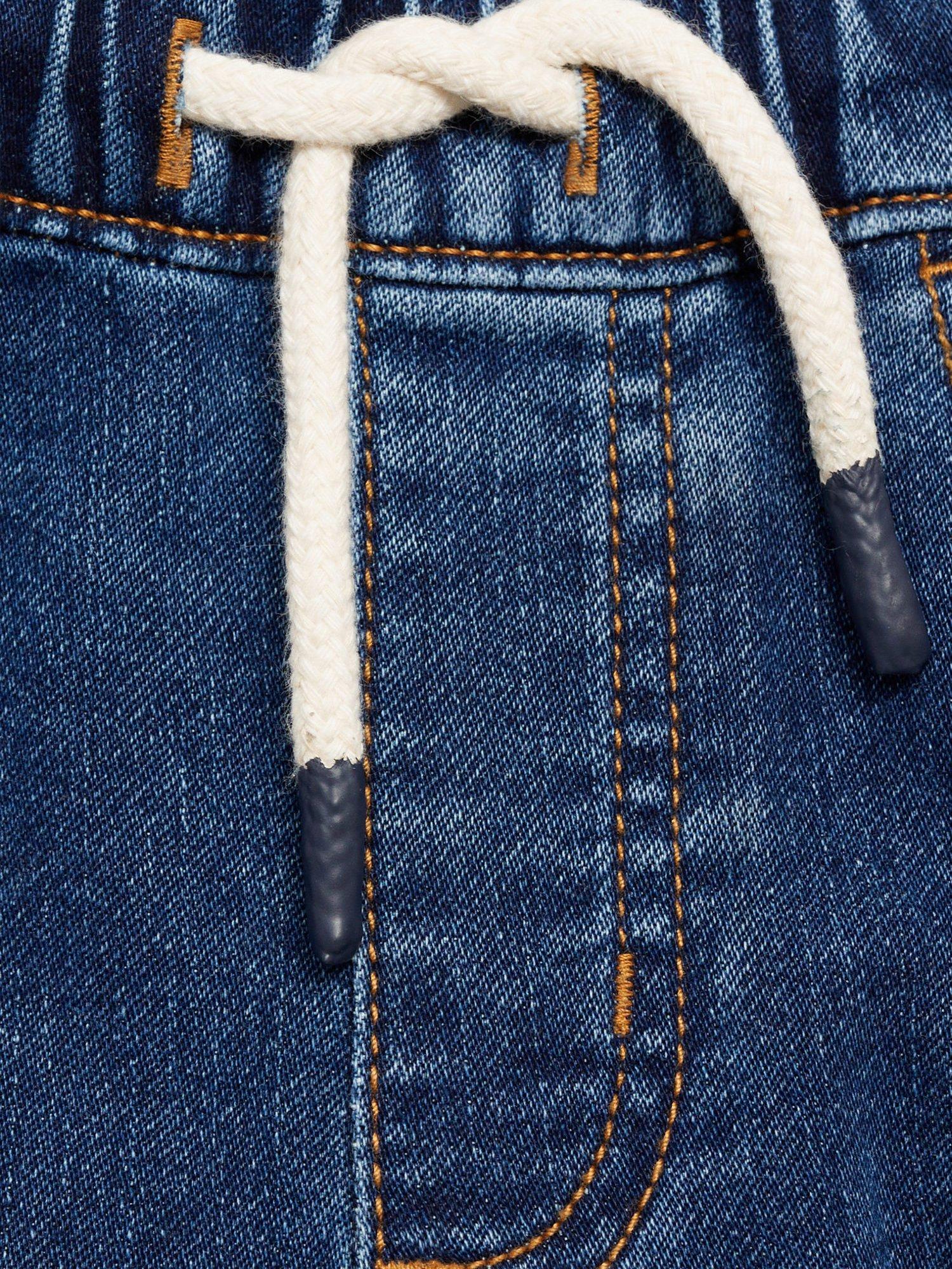 Product image 4 of 4, which shows Mango Kids' Comfy Elasticated Drawstring Waist Jeans, Navy, 6 years