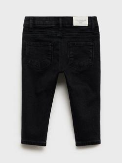 Mango Kids' Diego Straight Leg Jeans, Black - view 2, Black