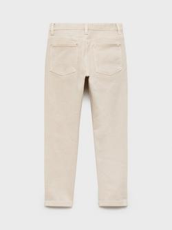 Mango Kids' Peru Straight Fit Trousers - view 2, Light Beige