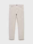 Mango Kids' Peru Straight Fit Trousers, Light Grey