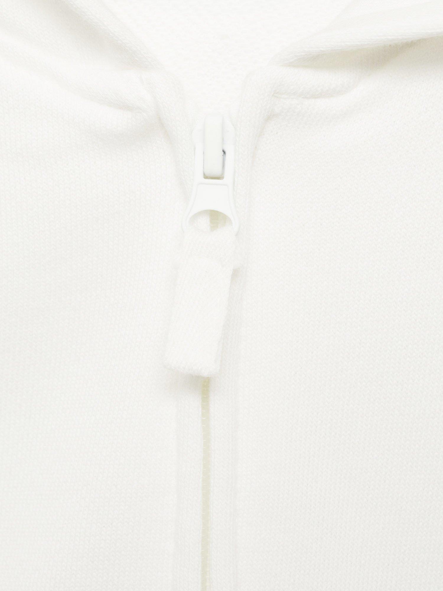Product image 8 of 8, which shows Mango Kids' Dina Cotton Zip Up Hoodie, Natural White, 5-6 years