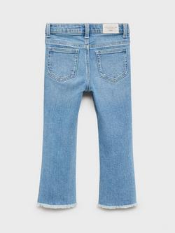 Mango Kids' Flared Jeans, Mid Blue - view 2, Mid Blue