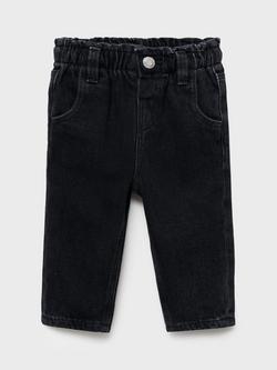 Mango Kids' Paperbag Jeans, Open Grey - view 2, Open Grey