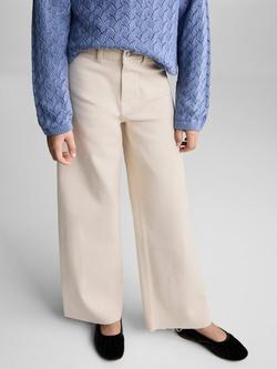 Mango Kids' Seamless Straight Leg Jeans, Beige, Beige