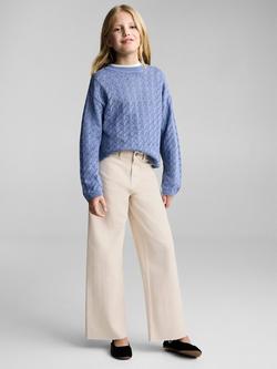 Mango Kids' Seamless Straight Leg Jeans, Beige - view 2, Beige