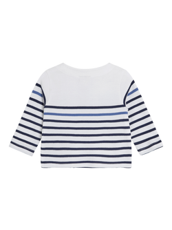 JoJo Maman Bébé Baby 2-Piece Whale Embroidered Top & Rib Leggings Set, White - view 2, White