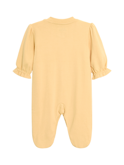 JoJo Maman Bébé Kids' Cotton Embroidered Sleepsuit, Yellow - view 2, Yellow