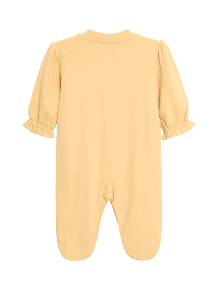 JoJo Maman Bébé Kids' Cotton Embroidered Sleepsuit, Yellow - view 2, Yellow