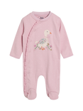 JoJo Maman Bébé Baby Cotton Duck Sleepsuit, Pink