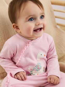 JoJo Maman Bébé Baby Cotton Duck Sleepsuit, Pink - view 2, Pink