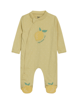 JoJo Maman Bébé Baby Lemon Applique Sleepsuit, Yellow, Yellow