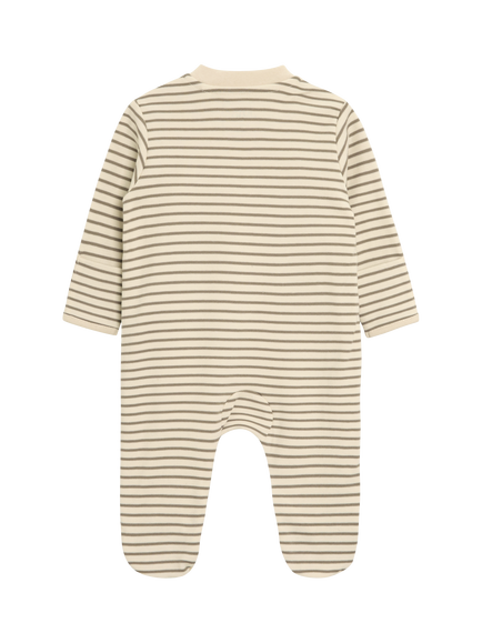 JoJo Maman Bébé Baby Cotton Lion Applique Sleepsuit, Ecru - view 2, Ecru