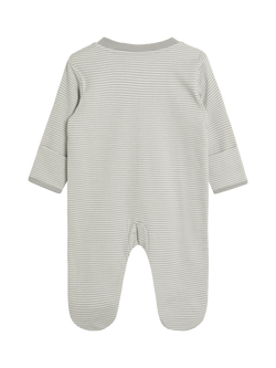JoJo Maman Bébé Baby Little Lamb Applique Sleepsuit, Grey - view 2, Grey