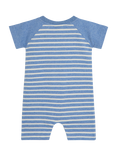 JoJo Maman Bébé Baby Zebra Appliqué Romper, Blue