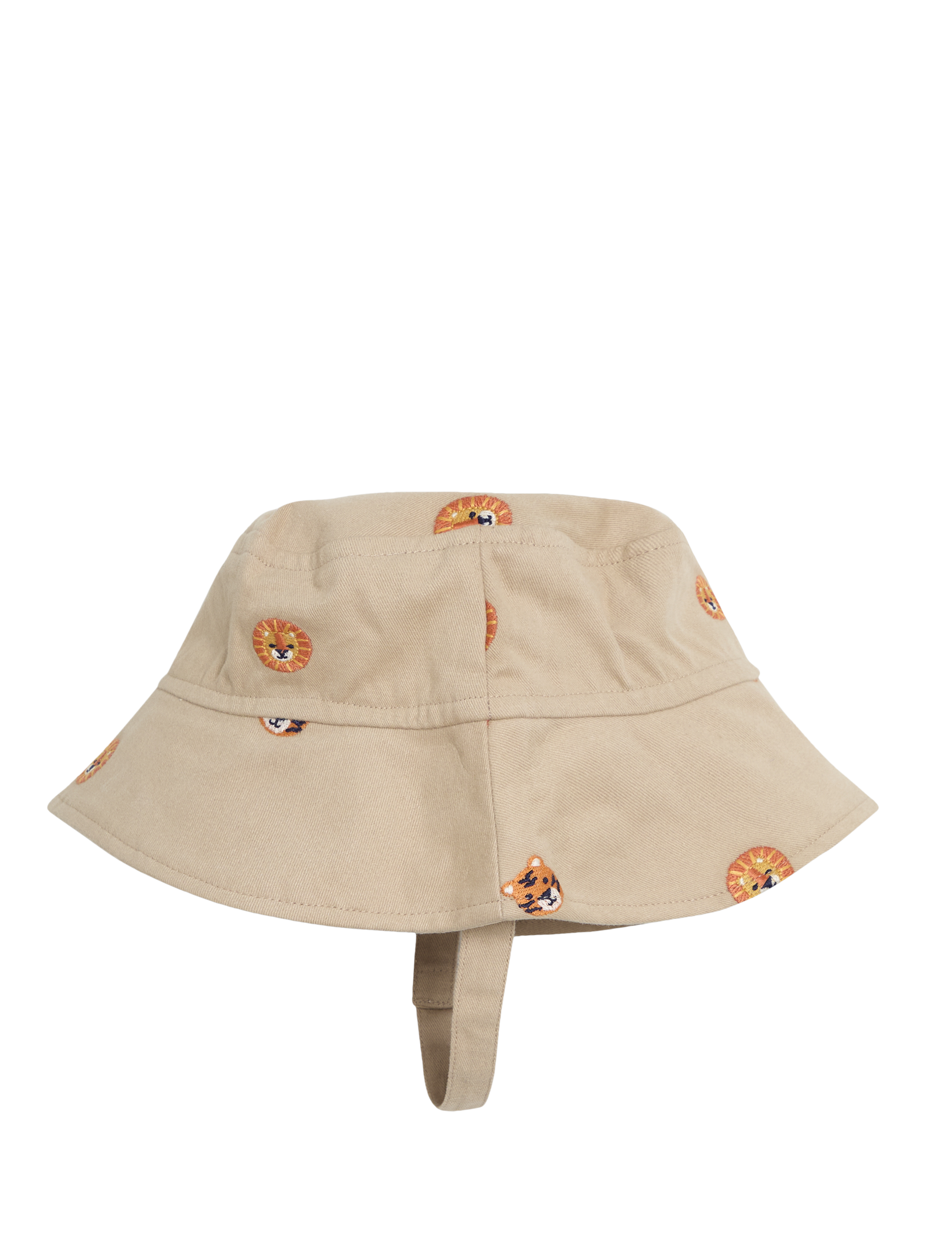 Product image 2 of 4, which shows JoJo Maman Bébé Kids' Cotton Embroidered Sun Hat, Stone, 0-6 months