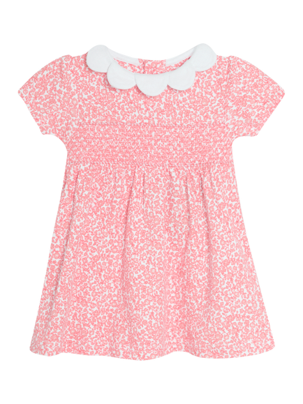 JoJo Maman Bébé Baby Ditsy Floral Smocked Dress and Bloomers, Pink - view 2, Pink