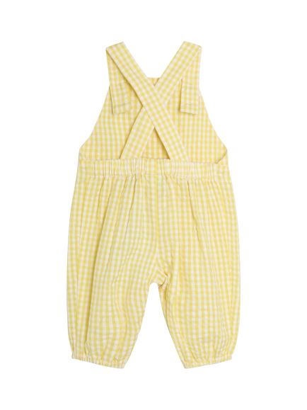JoJo Maman Bébé Baby Bunny Dungarees and Vest Set, Yellow - view 2, Yellow