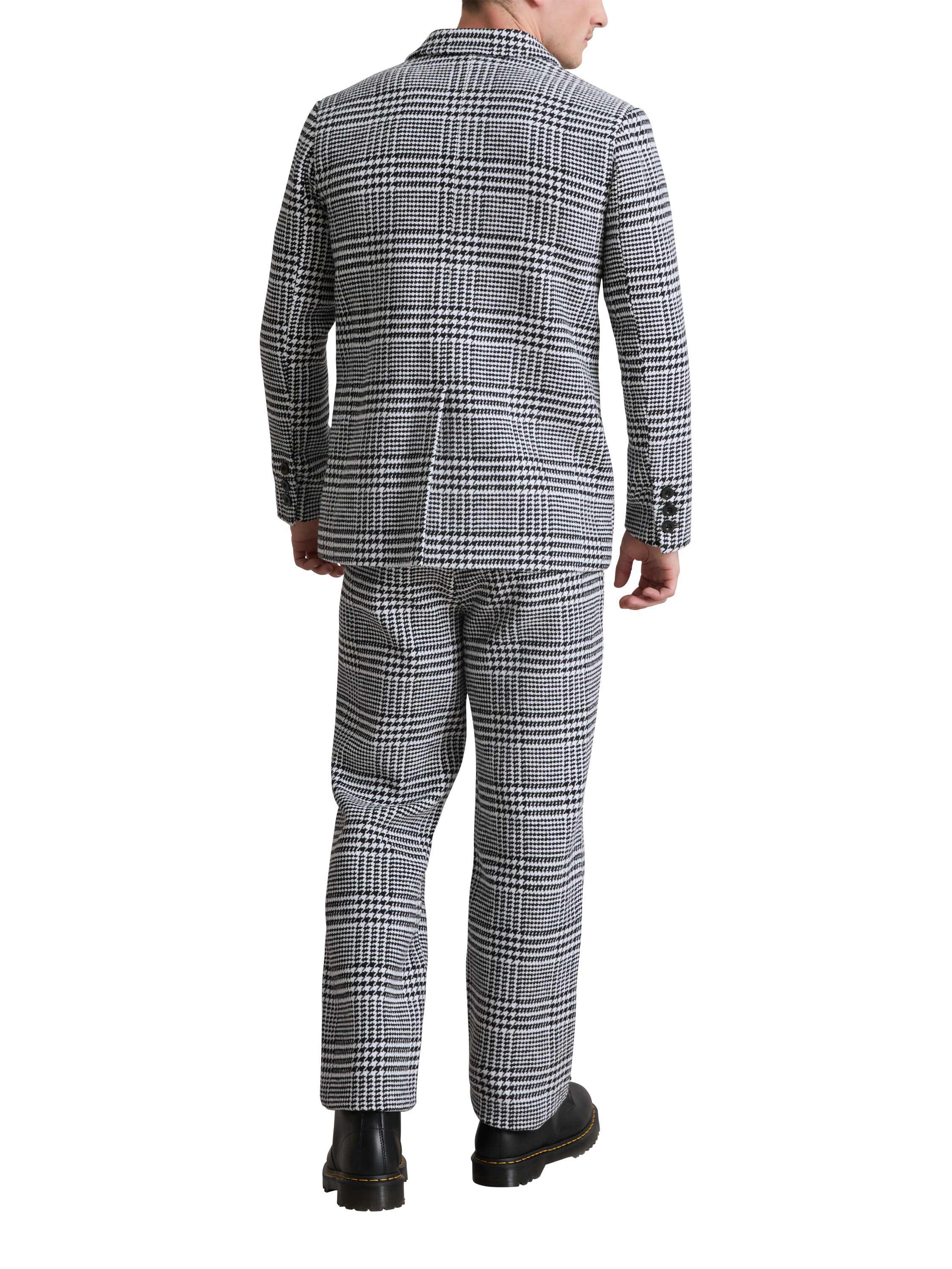Product image 5 of 7, which shows Hay Life Prince of Wales Check Suit Trousers, Black/White, XS