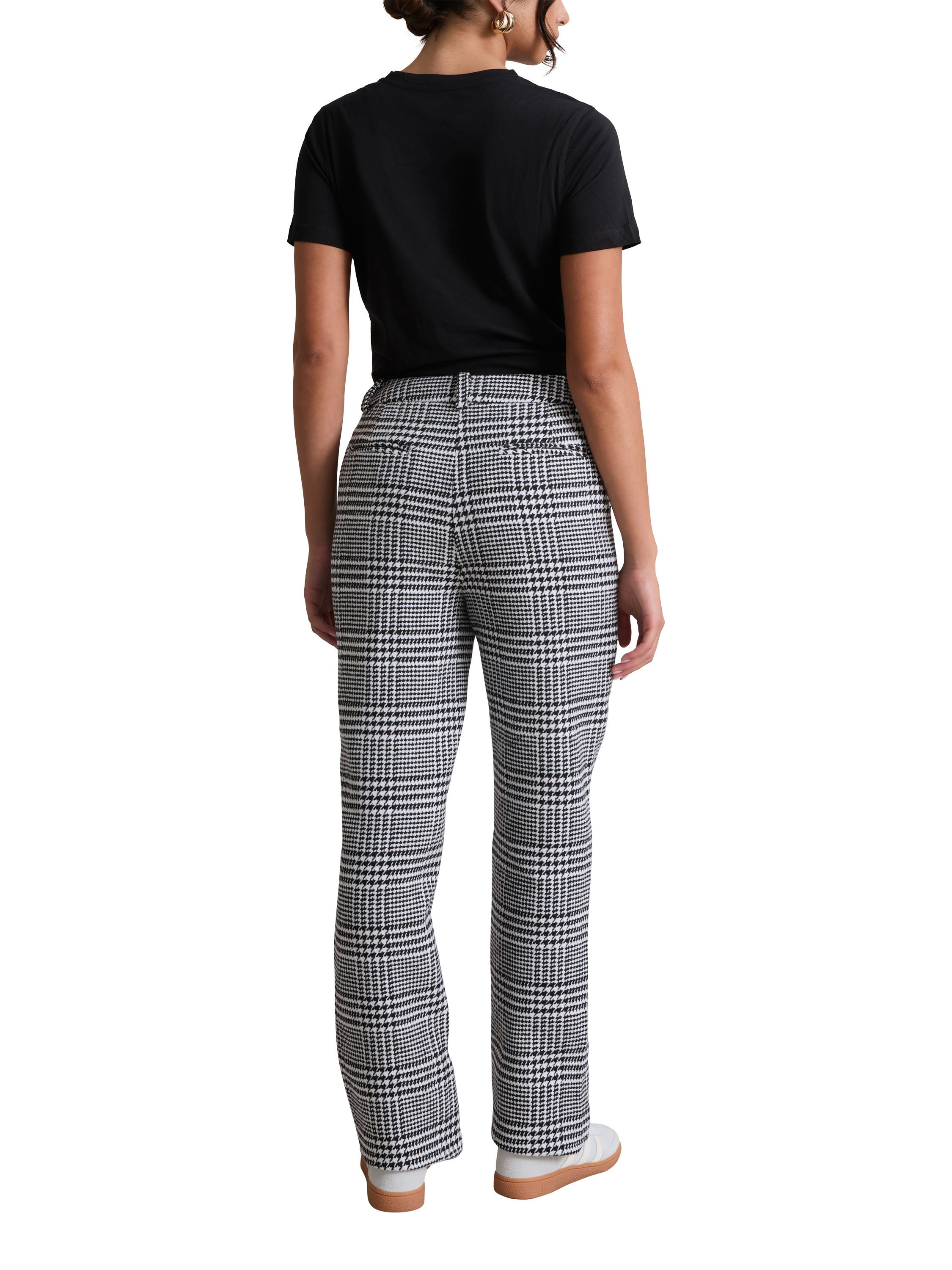 Product image 6 of 7, which shows Hay Life Prince of Wales Check Suit Trousers, Black/White, XS