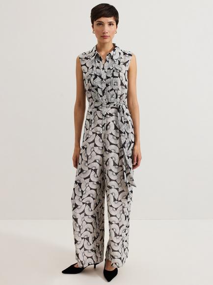 Phase Eight Janine Jumpsuit, Navy/Ivory, Navy/Ivory