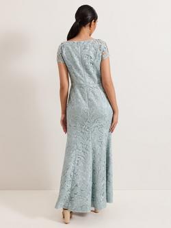 Phase Eight Petite Phia Lace Dress, Light Blue - view 2, Light Blue